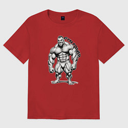 Футболка оверсайз женская Gym power сила зала, цвет: красный