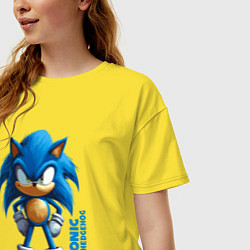 Футболка оверсайз женская Sonic - poster style, цвет: желтый — фото 2