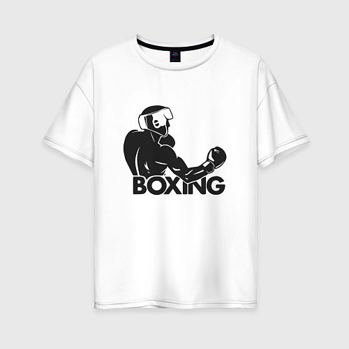 Женская футболка оверсайз Бокс хук / Белый – фото 1