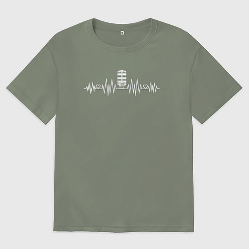 Женская футболка оверсайз Пульс музыки / Авокадо – фото 1