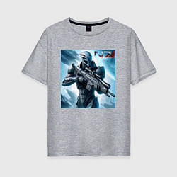 Женская футболка оверсайз Mass Effect - N7 ai art