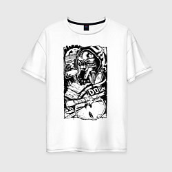 Футболка оверсайз женская Wu tang - Mf doom, цвет: белый