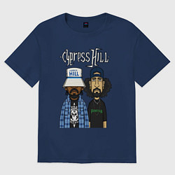 Женская футболка оверсайз Cypress hill - B Real and Sen Dog