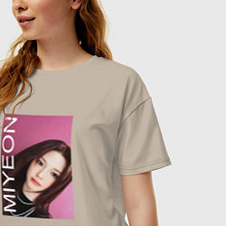 Футболка оверсайз женская Miyeon k-stars, цвет: миндальный — фото 2