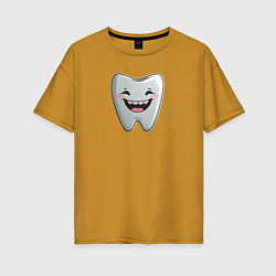 Женская футболка оверсайз Улыбающийся зуб
