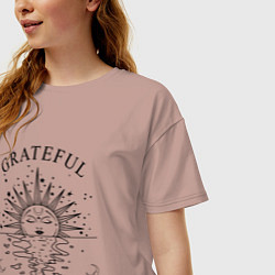 Футболка оверсайз женская Grateful, цвет: пыльно-розовый — фото 2