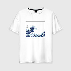 Женская футболка оверсайз Японская волна