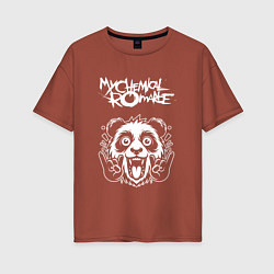 Футболка оверсайз женская My Chemical Romance rock panda, цвет: кирпичный