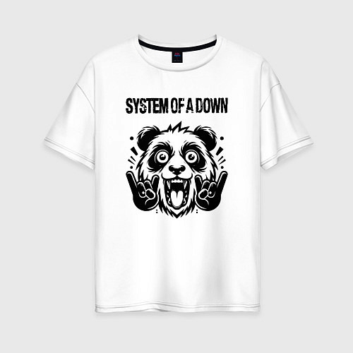 Женская футболка оверсайз System of a Down - rock panda / Белый – фото 1