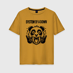 Футболка оверсайз женская System of a Down - rock panda, цвет: горчичный
