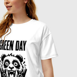 Футболка оверсайз женская Green Day - rock panda, цвет: белый — фото 2