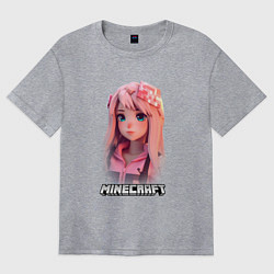 Женская футболка оверсайз Minecraft персонаж девушки