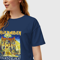 Футболка оверсайз женская Iron Maiden Powerslave, цвет: тёмно-синий — фото 2