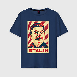 Женская футболка оверсайз Stalin face