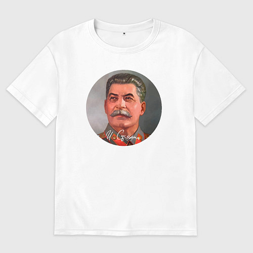 Женская футболка оверсайз Stalin color / Белый – фото 1