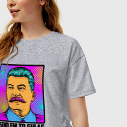 Футболка оверсайз женская Send em to gulag, цвет: меланж — фото 2