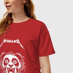 Футболка оверсайз женская Metallica rock panda, цвет: красный — фото 2