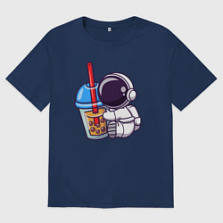 Женская футболка оверсайз Космический бабл-чай