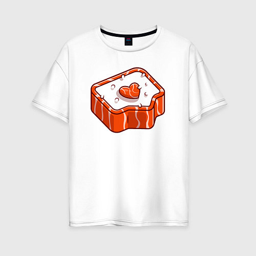 Женская футболка оверсайз Любовь и суши / Белый – фото 1