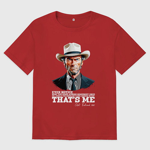 Женская футболка оверсайз Иствуд кино вестерн / Красный – фото 1