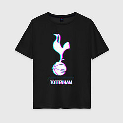 Женская футболка оверсайз Tottenham FC в стиле glitch