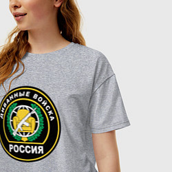 Футболка оверсайз женская Диванные войска России, цвет: меланж — фото 2