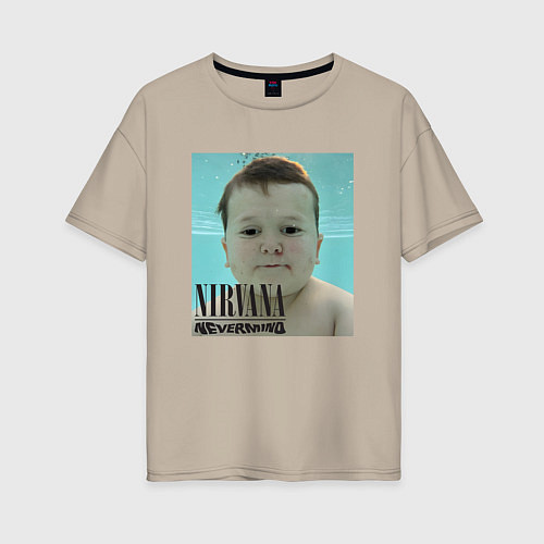 Женская футболка оверсайз Nirvana x Hasbik / Миндальный – фото 1
