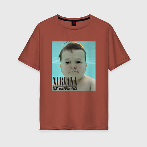 Женская футболка оверсайз Nirvana x Hasbik / Кирпичный – фото 1