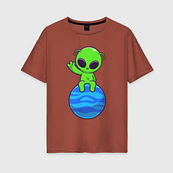 Женская футболка оверсайз Привет от пришельца