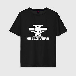 Футболка оверсайз женская Helldivers 2: Logo, цвет: черный