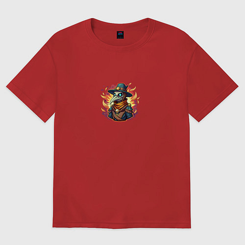 Женская футболка оверсайз Яркий чумной доктор / Красный – фото 1