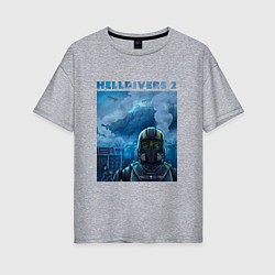 Женская футболка оверсайз Helldivers 2: ПТСР