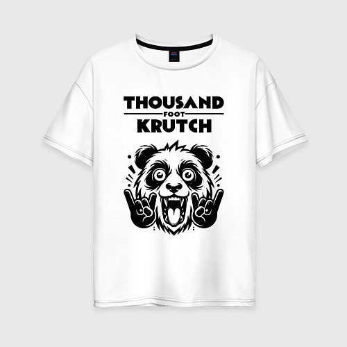 Женская футболка оверсайз Thousand Foot Krutch - rock panda / Белый – фото 1