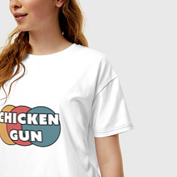 Футболка оверсайз женская Chicken gun круги, цвет: белый — фото 2