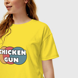 Футболка оверсайз женская Chicken gun круги, цвет: желтый — фото 2