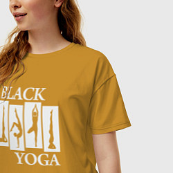 Футболка оверсайз женская Black yoga, цвет: горчичный — фото 2