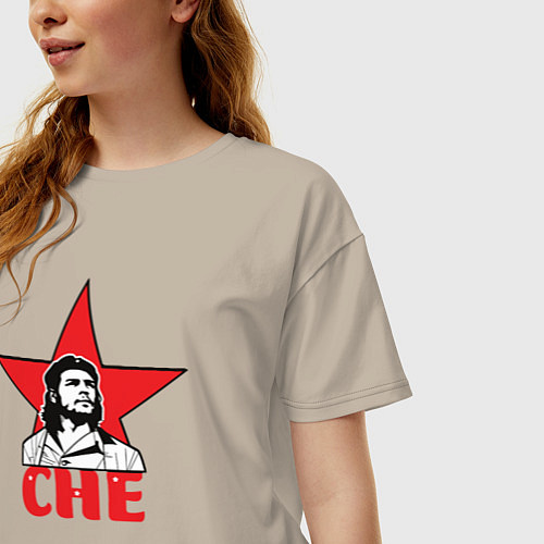 Женская футболка оверсайз Che Guevara star / Миндальный – фото 3