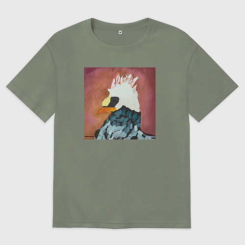 Женская футболка оверсайз Грозная курица / Авокадо – фото 1