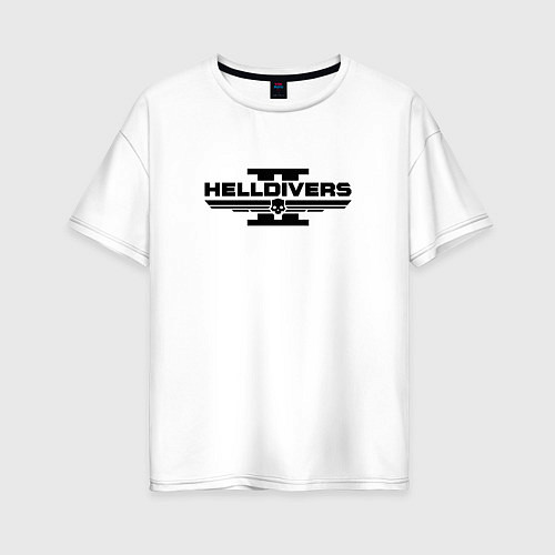 Женская футболка оверсайз Helldivers 2: Logo / Белый – фото 1