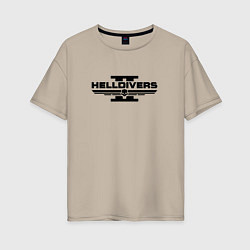 Женская футболка оверсайз Helldivers 2 - black