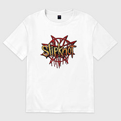 Футболка оверсайз женская Slipknot original, цвет: белый