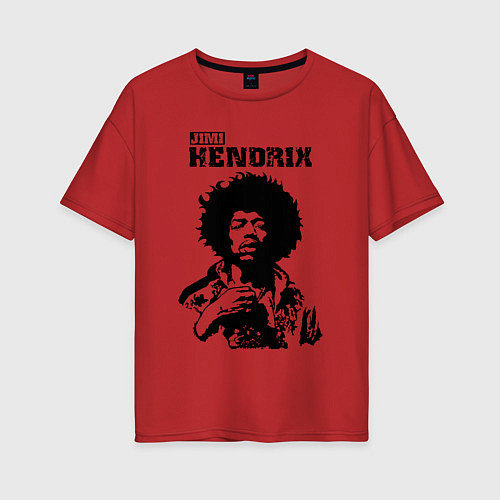 Женская футболка оверсайз Johnny Allen Hendrix / Красный – фото 1