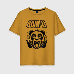 Женская футболка оверсайз Sum41 - rock panda