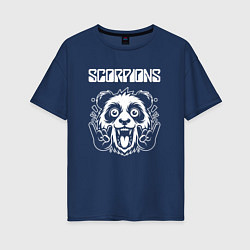 Футболка оверсайз женская Scorpions rock panda, цвет: тёмно-синий
