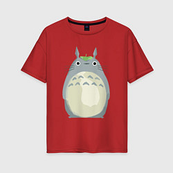 Футболка оверсайз женская Neighbor Totoro, цвет: красный