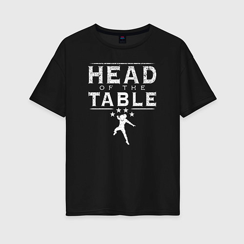 Женская футболка оверсайз WWE Roman Reigns Head of the Table / Черный – фото 1
