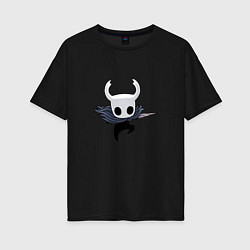 Футболка оверсайз женская Маленький рыцарь Hollow Knight, цвет: черный