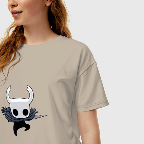 Женская футболка оверсайз Маленький рыцарь Hollow Knight / Миндальный – фото 3