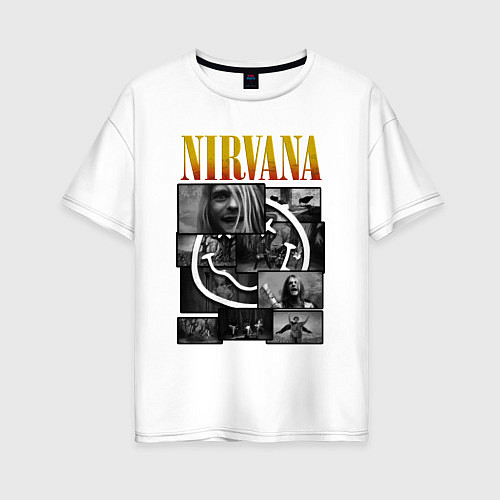 Женская футболка оверсайз Nirvana kurt krist dave / Белый – фото 1