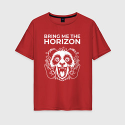 Футболка оверсайз женская Bring Me the Horizon rock panda, цвет: красный